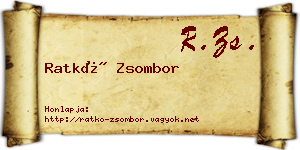 Ratkó Zsombor névjegykártya
