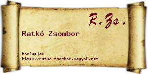 Ratkó Zsombor névjegykártya